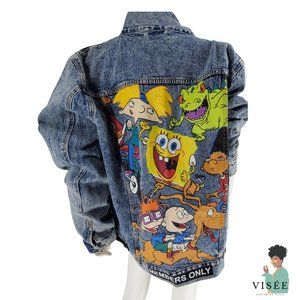 Members Only NICKELODEON TRUCKER DENIM JACKET 90's